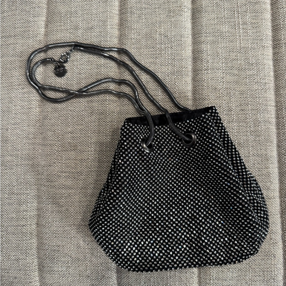 Bradgley Mischka black silver rhinestone bag clutch‎